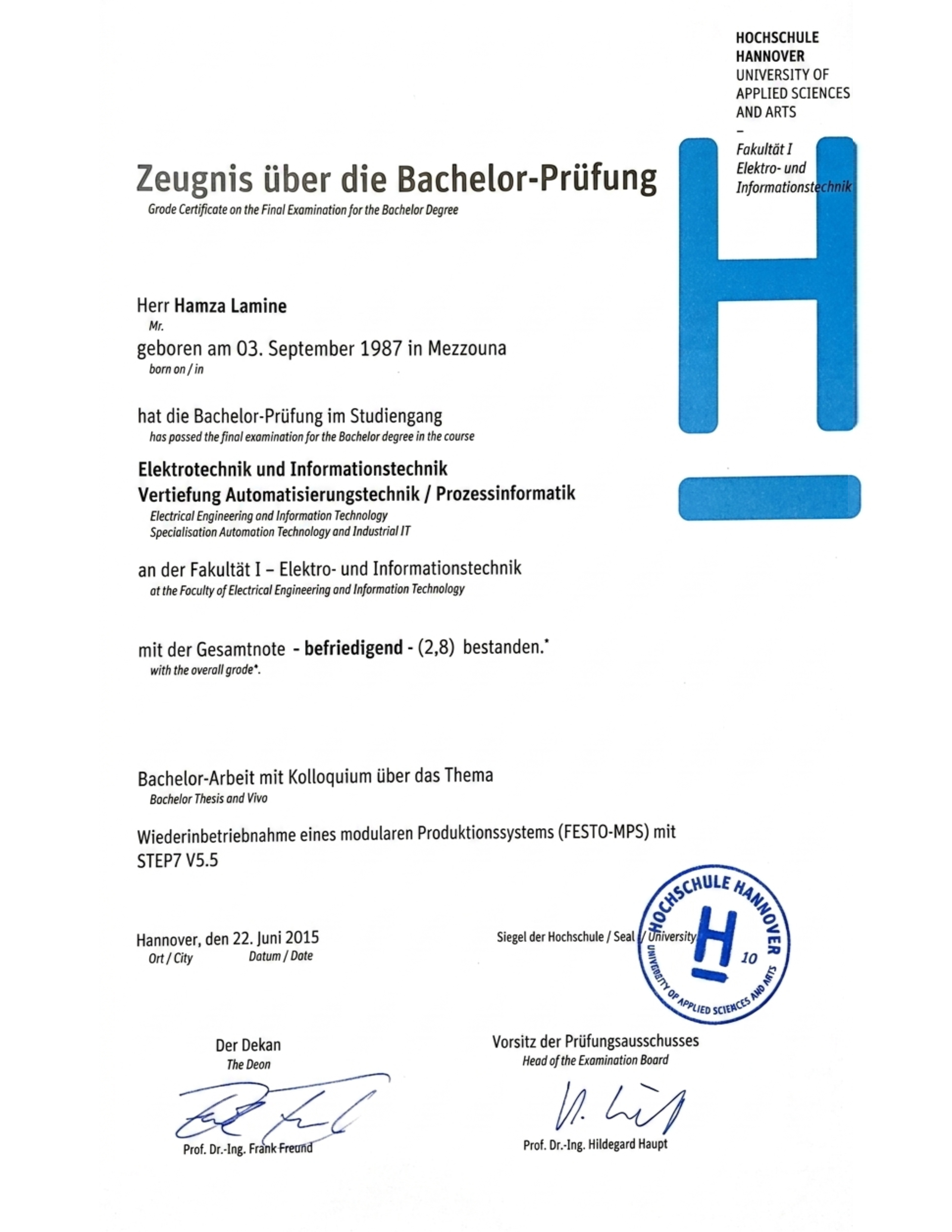 Zeugnis